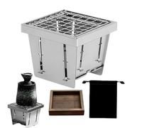 Barbacoa Portátil de Carbón | Horno Plegable de Acero Inoxidable - Mini Parrilla a Carbón,Para Senderismo Playa Jardín Fiesta Exterior