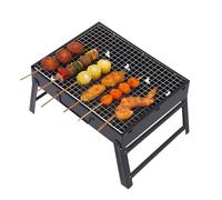Barbacoa Portátil de Carbón - Parrilla Plegable de Acero Inoxidable, Barbacoa Pequeña, Fácil de Usar y Limpiar, Ideal para Camping, Mesa y Aire Libre, Para 2-5 Personas, Negro
