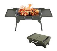 Barbacoa Portátil de Carbón, Parrilla Plegable de Acero Inoxidable para Exterior, Camping, Jardín, Fiesta - Accesorios Camping, 82 x 30.5 x 35 cm