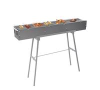 Barbacoa portátil de carbón vegetal de acero inoxidable con gran superficie de barbacoa, plegable, apta para picnics, barbacoas de camping, 100 x 31 x 71 cm