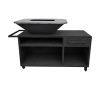Barbacoa Purline EFP56RECT Acero Negro Alta Temperatura Armario Ruedas Parrilla Superior
