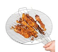 Barbacoa, rejilla de alambre de barbacoa, rejilla redonda de acero inoxidable, rejilla de cocción resistente para barbacoa, cubierta de barbacoa multiusos para camping, patio, patio, jardín, hoyo de
