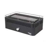 Aktive - Barbacoa Portátil a carbón recargable a pilas sin Humo Negra rectangular, Protección antigoteo, Medidas 45x28x19cm, Incluye bolsa de transporte, parrilla terraza, balcón (63004)