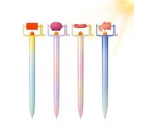 Barbacoa Themed Pen, 4 Pieces Novelty Cartoon Writing Supplies, Color Changing Gel Ink Pens For School Office Desk College Classroom Writing Journaling Students Cute Stationery Gift Party Favor