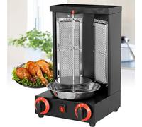 Barbacoa Vertical De Gas Para Catering, Pollo, Parrilla Giratoria Con Pincho Giratorio, Gyro Grill Pinchos Carne Para Giroscopios, Kebab Y Más(Black)