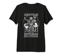 Barbacoa Vitruvio Hombre Barbacoa Parrilla Cocinero Leonardo Da Vinci Chef Camiseta Premium