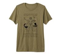 Barbacoa Vitruvio Hombre Barbacoa Parrilla Cocinero Leonardo Da Vinci Chef Camiseta Premium