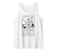 Barbacoa Vitruvio Hombre Barbacoa Parrilla Cocinero Leonardo Da Vinci Chef Camiseta sin Mangas