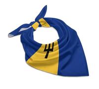Barbados Flag Soft Imitated Silk Neck Scarf Multi-Purpose Head Hair Wrap Wrist Handkerchief Bag Decor Kerchief For Daily Wear(18"x18")