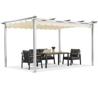 Barbados pérgola terraza 3x4 m Garden Point blanco y beige