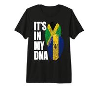 Barbados y Jamaiquinos Mix Bandera de ADN Regalo Patrimonio Camiseta Premium