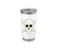 Barbanegra Piratas Bucanero Halloween Calavera y Crossbones Vaso térmico de acero inoxidable de doble pared