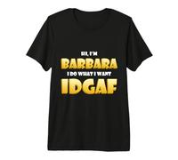 Barbara Costume Idgaf Meme Funny Halloween Costume For Barb Camiseta Premium