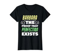 Barbara La Prueba de Que la perfección Existe Funny Barbara Nombre Camiseta gráfica económica, Mujer, Negro, L