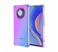 BARBARIAN Funda para Huawei Nova Y90, Flexible TPU Protectora de Golpes Transparente Silicona Esquinas Reforzadas Ultra-Delgado Anti-Choque Carcasa (Morado/Azul)