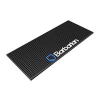 Barbarian Tapete de servicio de barra para bebidas antideslizante con respaldo de goma 600mm x 250mm negro resistente al calor altamente duradero apto lavavajillas flexible resistente agarre (negrita)
