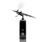 BARBAROS Kit de aerógrafo inalámbrico de alta presión de 35 PSI, juego de compresor de aerógrafo portátil, mini cepillo de aire recargable de mano para barberos, estilistas, pintura, uñas, maquillaje