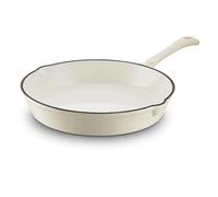 Barbary & Oak BO800255CRM - Sartén redonda de hierro fundido con interior esmaltado duradero, 26 cm, color crema camembert