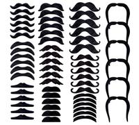 Barbas autoadhesivas, bigotes falsos, 60 piezas de barba falsa para fiestas, varios bigotes falsos autoadhesivos para Halloween, Navidad, fiestas de disfraces, suministros para niños y despertar