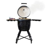 Barbecook barbacoa Kamado Kamal 2.0 Large, para asar, ahumar, cocinar al vapor y asar al horno, negro mate, 128×78×115cm