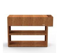 Barbecook Cocina de exterior Nestor Buddy Mesa de trabajo para barbacoa en acero corten 133x55x90cm