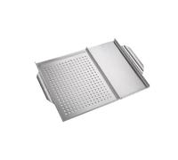 Barbecue Cooking Grid - 2 in 1 Grilling Board with Stainless Steel Serving Plate