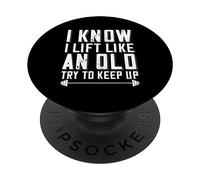 Barbell De Culturismo Diciendo Que Sé Que Levanto como Un PopSockets PopGrip Adhesivo