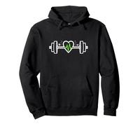 Barbell Heartbeat Powerlifting Deadlift Levantamiento de Pesas Gimnasio Sudadera con Capucha