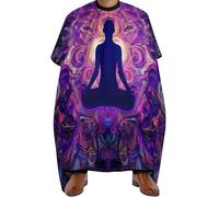 Barber Cape Arte de meditación de yoga con mandalas, Ajustable Capas de Cortar Pelo Unisex Capa de Barbero para Adultos Cabello 140X168cm
