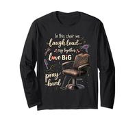 Barber Chair Life Funny Hairstylist Barber Shop Humor Manga Larga