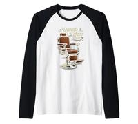 Barber Hairdresser Hair Stylist Haircut Chair Barbershop Camiseta Manga Raglan