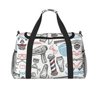 Barber Shop - Bolsa de viaje de estilo monocromático, bolsa de fin de semana, fin de semana, bolsa de mano para entrenamiento, deporte, hospital