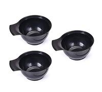 Barber Shop - Juego de 3 herramientas de tinte de plástico grueso para peluquería, color negro