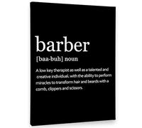 Barber Shop Quote Canvas - Definition of a Barber Wall Art Print, Motivational Saying for Barbers, Salon Owners, Framed Man Cave Gift(Unframed,08x12inch(20x30cm))