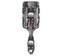 Barber Tools - Cepillo de pelo acolchado negro, peine para desenredar, cepillo para cabello saludable para mujeres, cepillo 3D