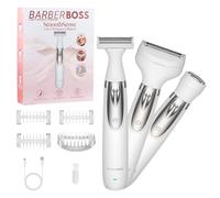 BarberBoss Afeitadora eléctrica para mujer, afeitadora portátil 3 en 1 para mujer, afeitadora corporal, de bikini y facial, afeitadora inalámbrica, depiladora facial, QR-8003