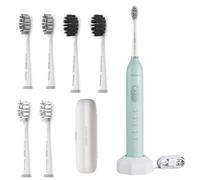 BarberBoss Cepillo de dientes eléctrico, cepillo de dientes sónico para adultos, ángulos de limpieza ajustables, 5 modos de cepillado y 6 cabezales, cepillo temporizador inteligente para adultos