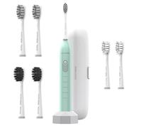 BarberBoss Cepillo de dientes sónico para adultos, ángulos de limpieza ajustables, 5 modos de limpieza, 6 cabezales de cepillo, cepillo de dientes eléctrico, arranque resistente a salpicaduras