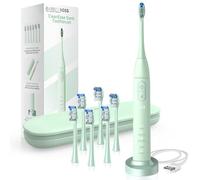 BarberBoss Cepillo de dientes sónico para adultos, cepillo de dientes eléctrico recargable con 5 modos de limpieza, 3 niveles de intensidad, sensor de presión inteligente (Verde)