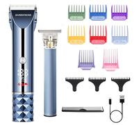 Barberboss Cortadora de barba y cabello Turbo para hombre, recortadora inalámbrica LED, disco de cuchillas ajustable, carga rápida USB y juego peines, kit de cuidado personal para hombres