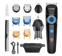 Barberboss Cortadora de barba y cortapelos, recortadora de nariz, kit de aseo para hombres, impermeable - QR-6052
