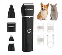 BarberBoss Cortapelos para mascotas para perros y gatos, kit profesional de recortador de pelo de perro para pelo grueso y mate, peluquero inalámbrico con hoja de cerámica