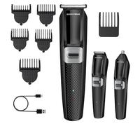 BarberBoss Kit de aseo inalámbrico para hombres, recortador de barba, cortadora de pelo y recortadora de pelo de nariz, peluquero facial 3 en 1 para hombre con carga USB