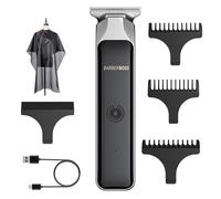 BarberBoss Kit de aseo para hombre, recortadora de barba profesional, cortadora de pelo facial, recargable por USB, hoja en T de acero inoxidable, recortadora de detalles para hombre