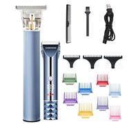 BarberBoss Kit de recortadora de cabello y barba recargable para hombre, kit de aseo para hombres, peluquero de velocidad turbo con pantalla LED, 8 peines guía, peluquero completo para hombres