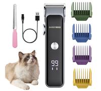 BarberBoss Kit inalámbrico para el cuidado de perros y gatos, cortapelos silencioso, para pelaje denso y enredado, recortador recargable con indicador LED y accesorios de cuidado