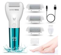 BarberBoss Lima Eléctrica para Pies Removedor de Durezas - Removedor de Callos Premium para Pies, Removedor de Durezas de Pies Eléctrico, Set de Pedicura para Pies QR-5083