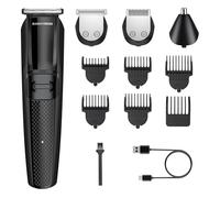 Barberboss Recortadora de barba para hombre, cortadora de pelo para cortes precisos, kit completo de cuidado personal para hombre, herramienta para peinar el cabello y la barba, kit de corte de pelo