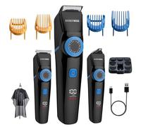 BarberBoss Recortadora de cabello, barba y detalles para hombre, afeitadora facial recargable para hombres, kit de aseo inalámbrico 3 en 1 con esfera de precisión, indicadores LED kit de aseo