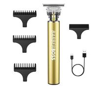 BarberBoss Recortadora inalámbrica de barba y pelo para hombres, cortadora ligera de hoja en T, 3 peines guía, peluquería de detalles para hombre, herramienta de aseo recargable por USB